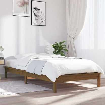 vidaXL Bed Frame without Mattress Honey Brown 90x200 cm Solid Wood 1