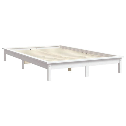 820537 vidaXL Bed Frame without Mattress White 120x200 cm Solid Wood 4