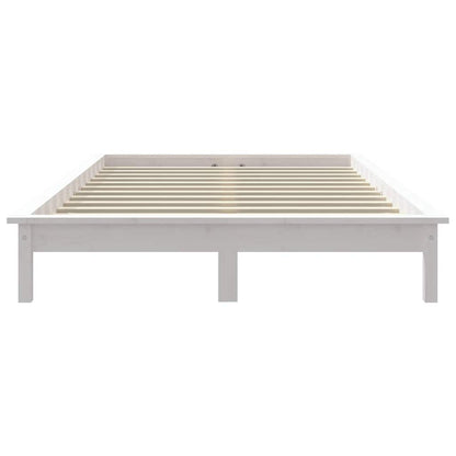 820537 vidaXL Bed Frame without Mattress White 120x200 cm Solid Wood 5