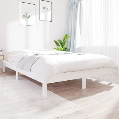 820537 vidaXL Bed Frame without Mattress White 120x200 cm Solid Wood 1