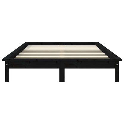 820540 vidaXL Bed Frame without Mattress Black 120x200 cm Solid Wood 5