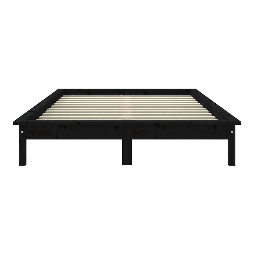 Bed Frame without Mattress Solid Wood Length 200 cm Black 120 cm