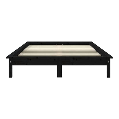 Bed Frame without Mattress Solid Wood Length 200 cm Black 120 cm