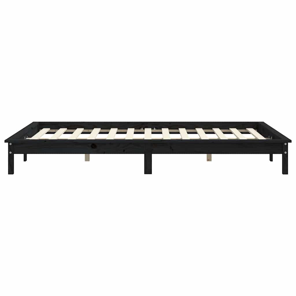 820540 vidaXL Bed Frame without Mattress Black 120x200 cm Solid Wood 6