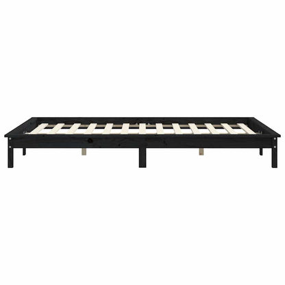 820540 vidaXL Bed Frame without Mattress Black 120x200 cm Solid Wood 6