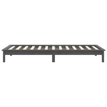 vidaXL Bed Frame without Mattress Grey Single Solid Wood 6