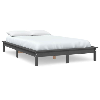 Bed Frame without Mattress Solid Wood Pine Length 190 cm Grey 120 cm