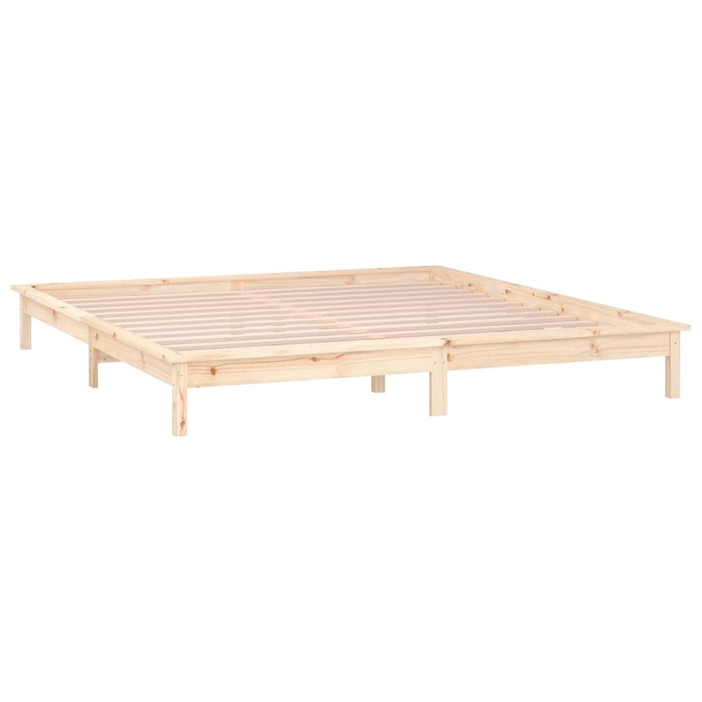 vidaXL LED Bed Frame without Mattress 160x200 cm Solid Wood 6