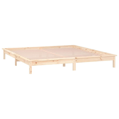 vidaXL LED Bed Frame without Mattress 160x200 cm Solid Wood 6
