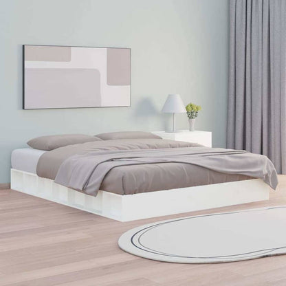 Bed Frame without Mattress Solid Wood Length White