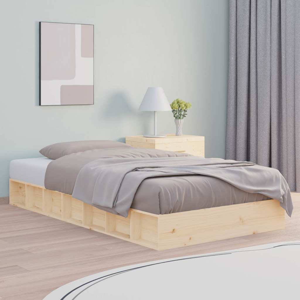 vidaXL Bed Frame without Mattress 90x200 cm Solid Wood 1