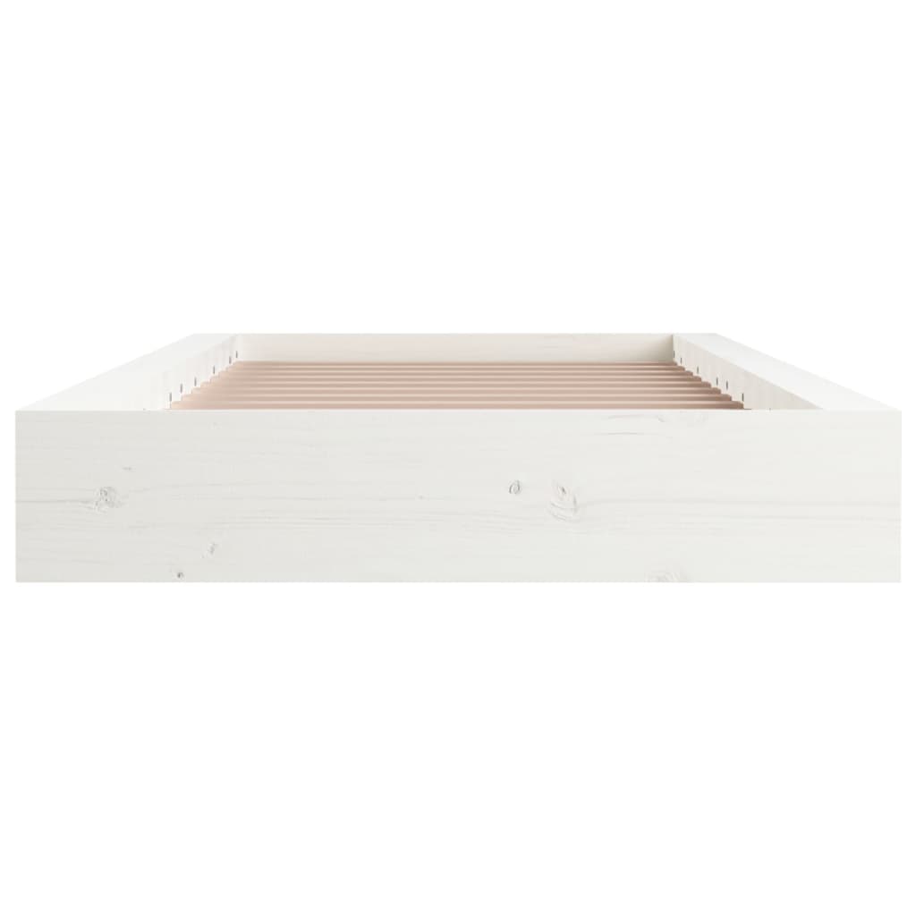 vidaXL Bed Frame without Mattress White 90x200 cm Solid Wood 4