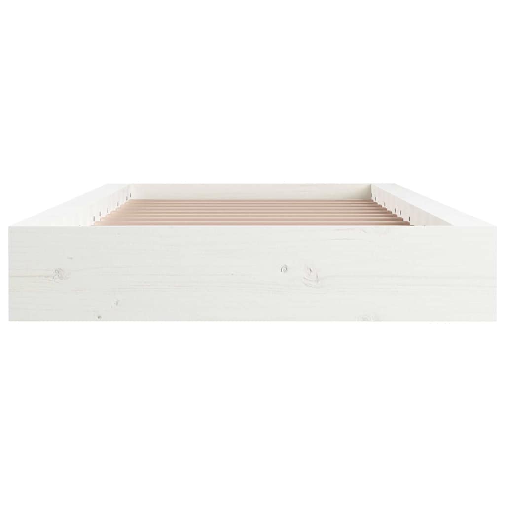 vidaXL Bed Frame without Mattress White 75x190 cm Small Single  Solid Wood 4