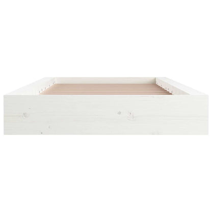 vidaXL Bed Frame without Mattress White 75x190 cm Small Single  Solid Wood 4