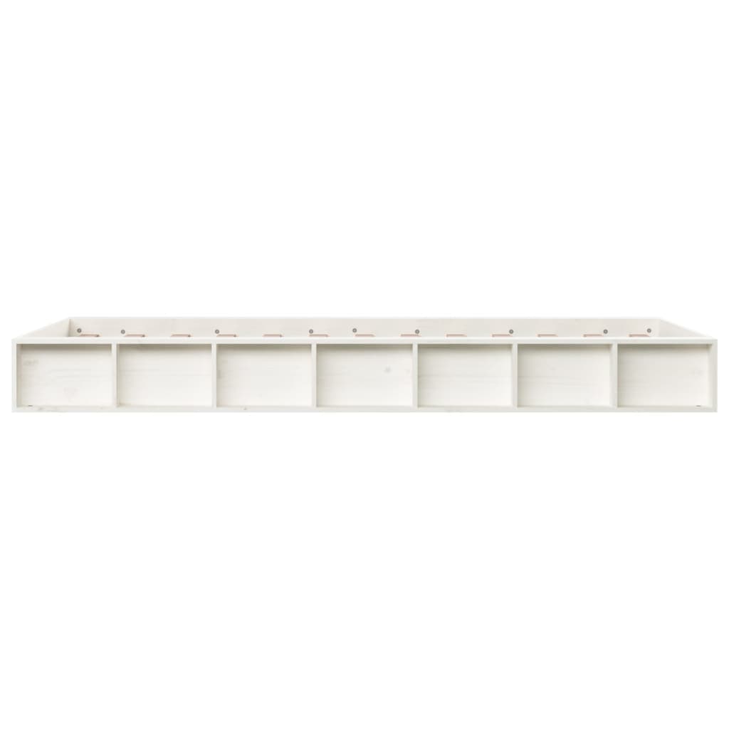 vidaXL Bed Frame without Mattress White 75x190 cm Small Single  Solid Wood 5