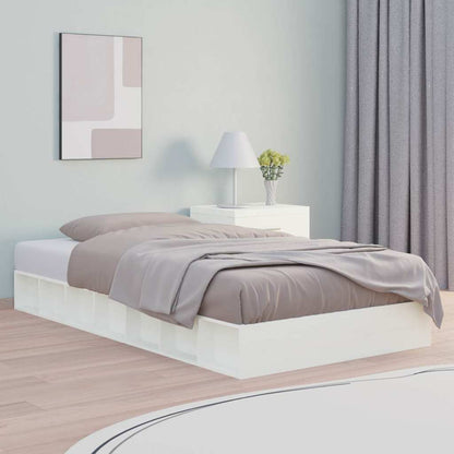 vidaXL Bed Frame without Mattress White 75x190 cm Small Single  Solid Wood 1