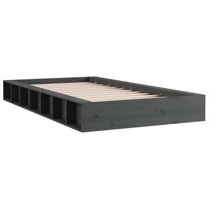 vidaXL Bed Frame without Mattress Grey 75x190 cm Solid Wood 3