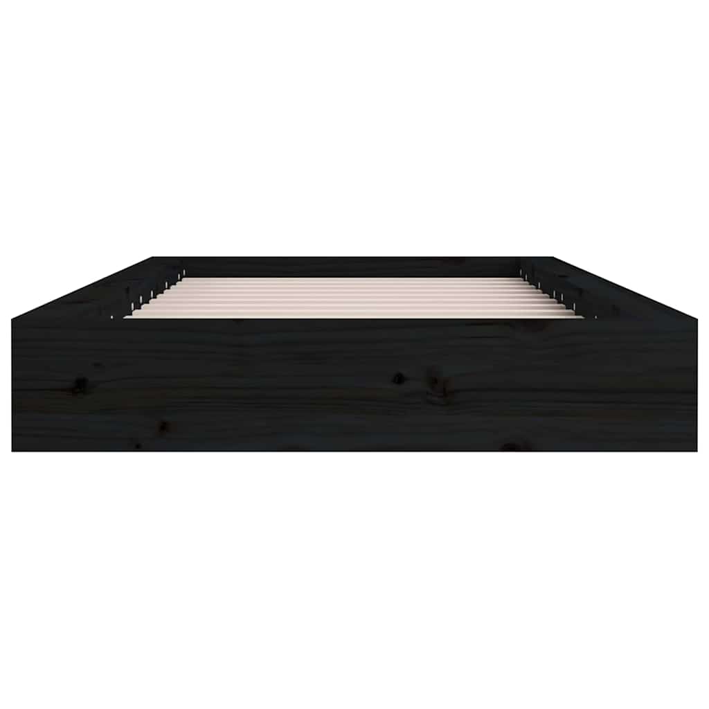 vidaXL Bed Frame without Mattress Black 75x190 cm Small Single  Solid Wood 4