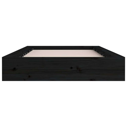 vidaXL Bed Frame without Mattress Black 75x190 cm Small Single  Solid Wood 4