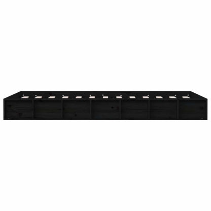 vidaXL Bed Frame without Mattress Black 75x190 cm Small Single  Solid Wood 5