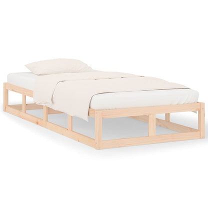 vidaXL Bed Frame | Natural wood | Solid Pine Wood, Plywood Slats | Single 2