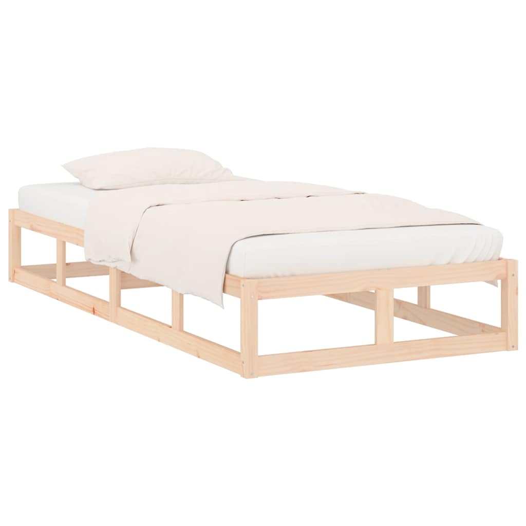 vidaXL Bed Frame | Natural wood | Solid Pine Wood, Plywood Slats | Single 3