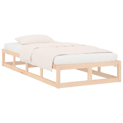 vidaXL Bed Frame | Natural wood | Solid Pine Wood, Plywood Slats | Single 3