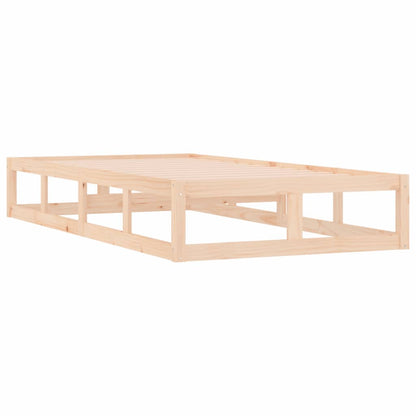 vidaXL Bed Frame | Natural wood | Solid Pine Wood, Plywood Slats | Single 4