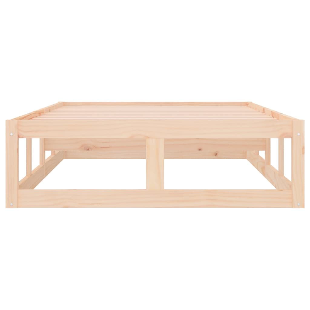 vidaXL Bed Frame | Natural wood | Solid Pine Wood, Plywood Slats | Single 5