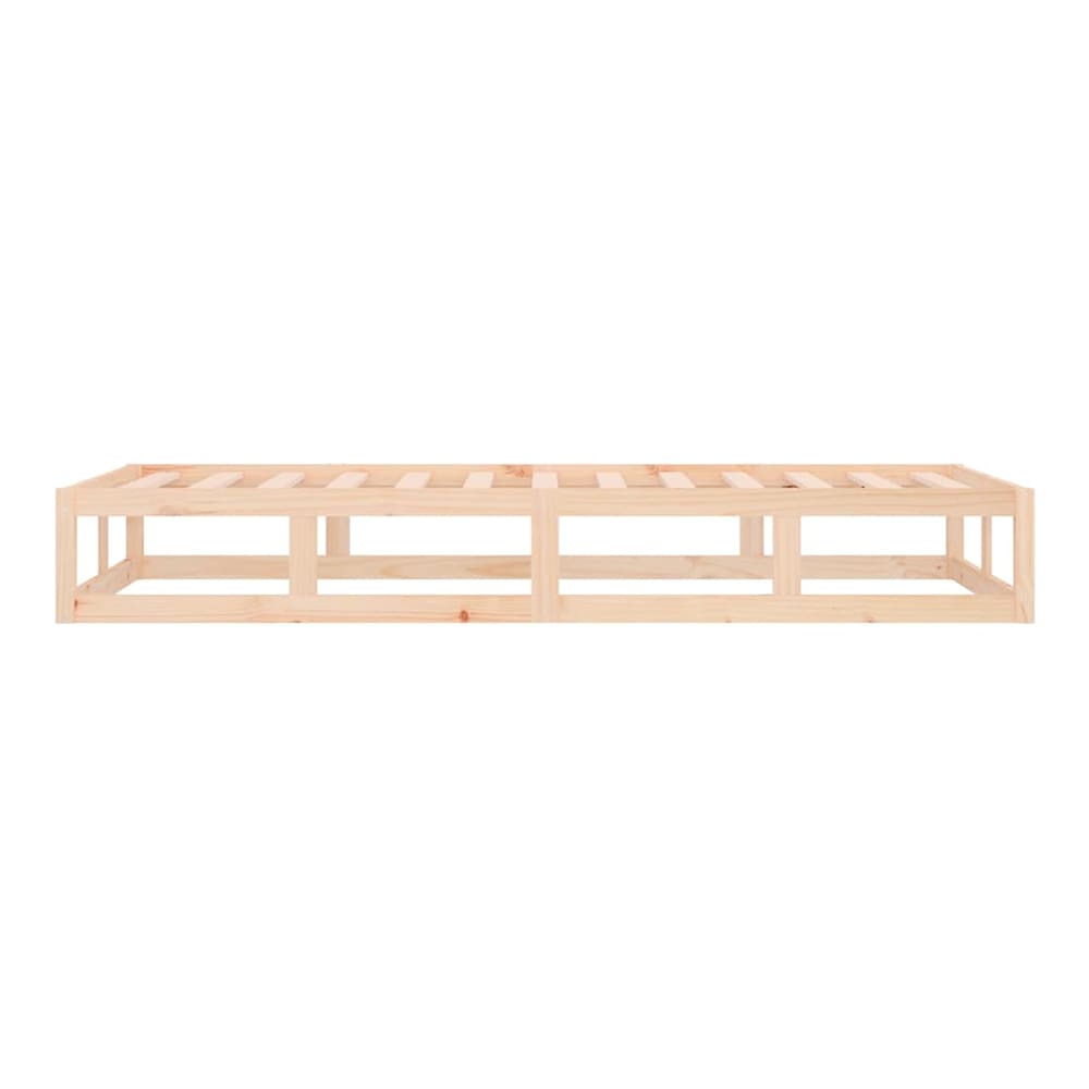 Bed Frame without Mattress Solid Wood Length 200 cm Natural 90 cm