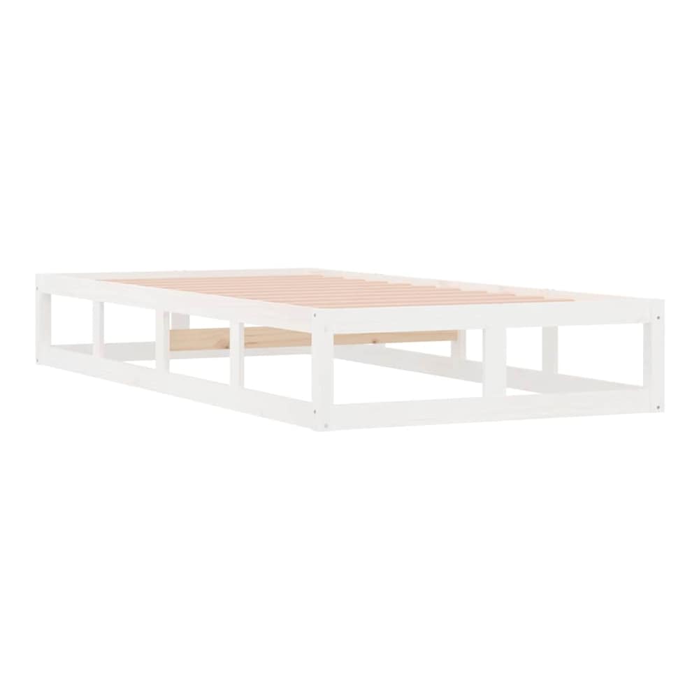 Bed Frame without Mattress Solid Wood Length 200 cm White 90 cm