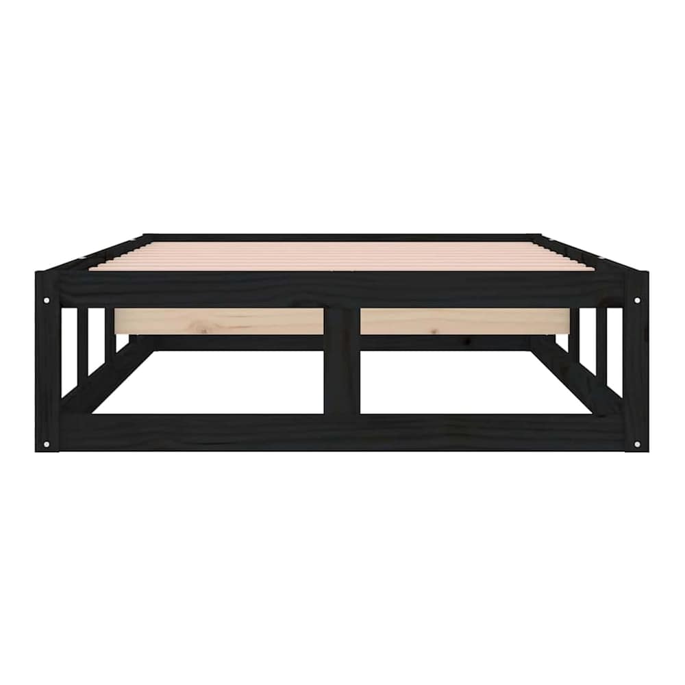 Bed Frame without Mattress Solid Wood Length 200 cm Black 90 cm