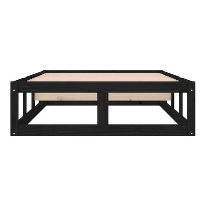 Bed Frame without Mattress Solid Wood Length 200 cm Black 90 cm