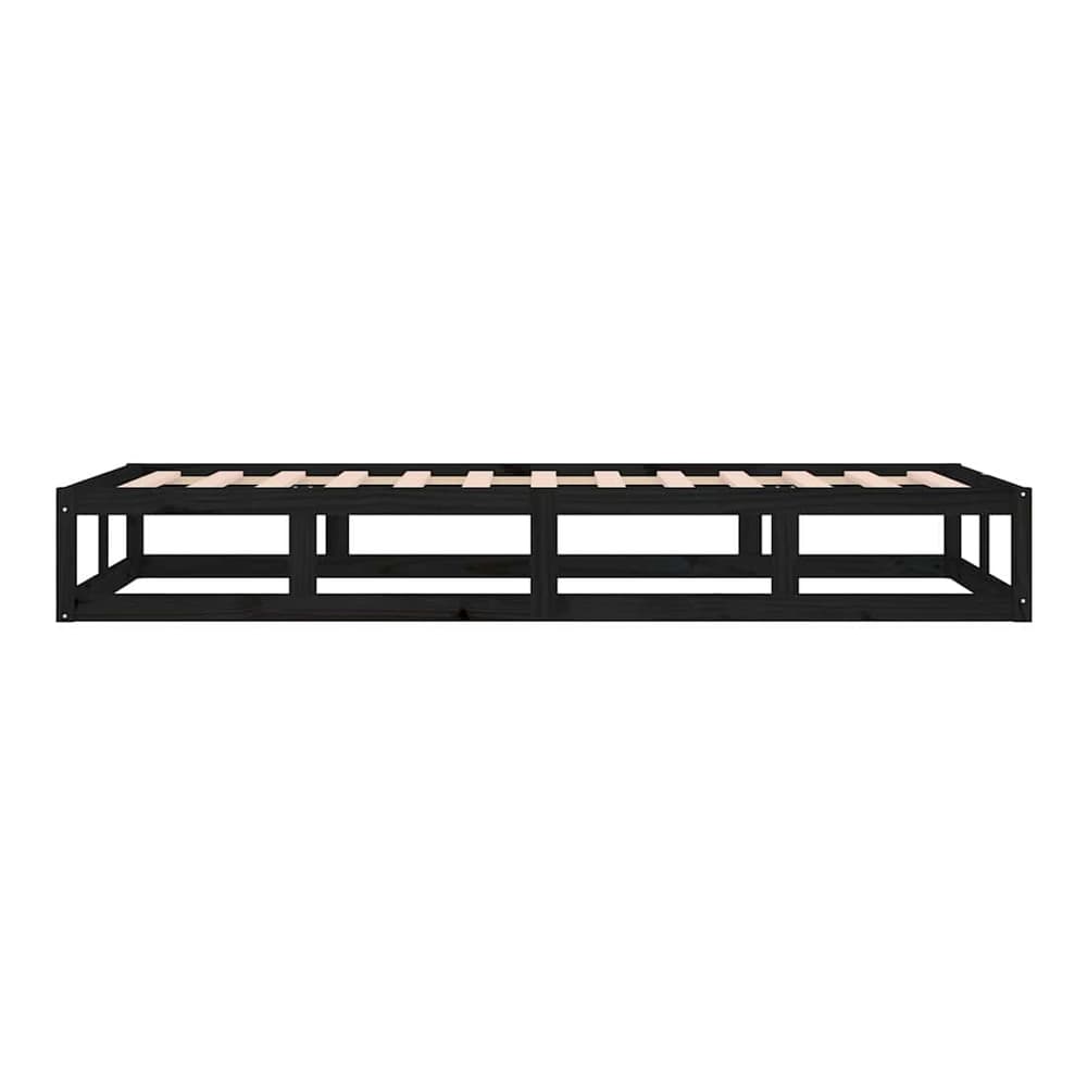 Bed Frame without Mattress Solid Wood Length 200 cm Black 90 cm