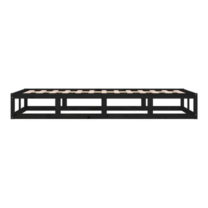 Bed Frame without Mattress Solid Wood Length 200 cm Black 90 cm
