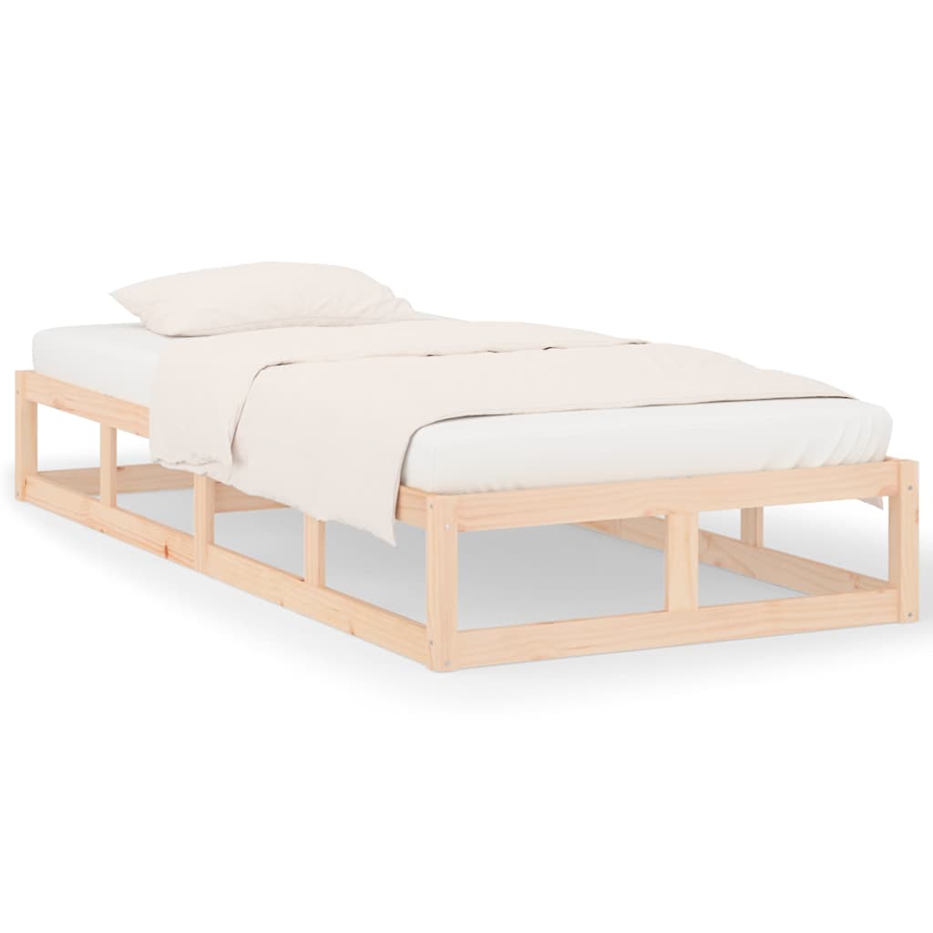 vidaXL Bed Frame without Mattress 75x190 cm Small Single Small Single Solid Wood 2
