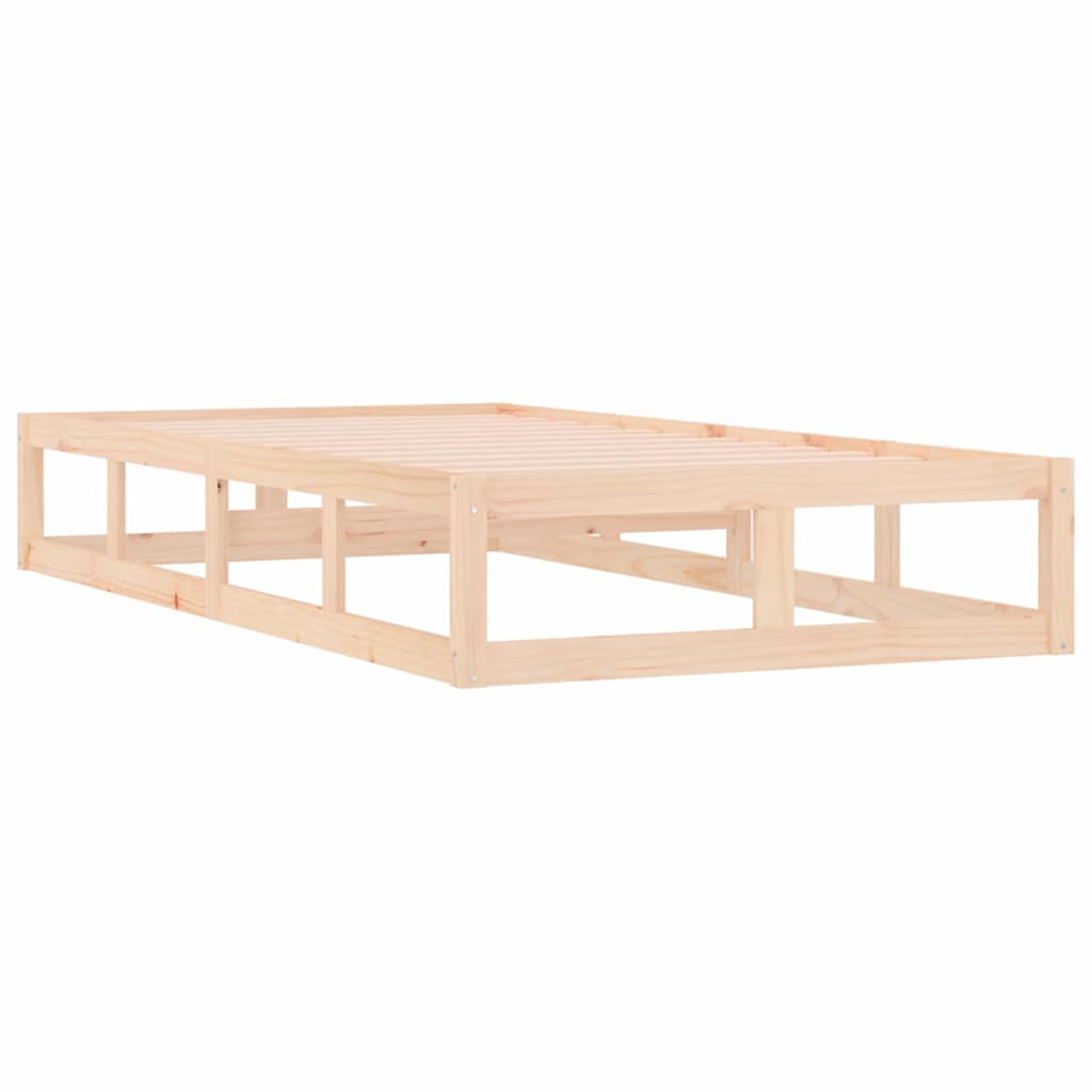 vidaXL Bed Frame without Mattress 75x190 cm Small Single Small Single Solid Wood 4