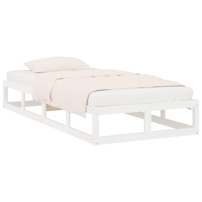 Bed Frame without Mattress Solid Wood Length 190 cm White