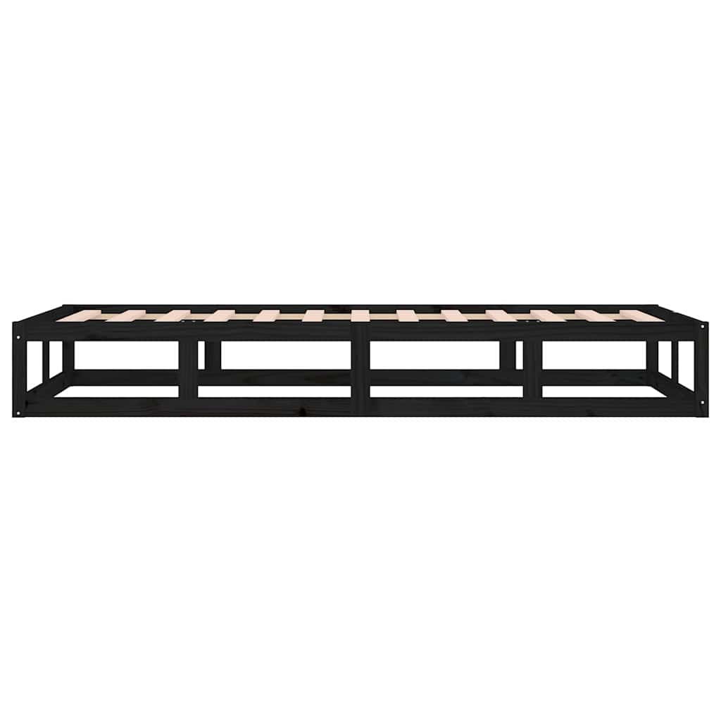vidaXL Bed Frame without Mattress Black 75x190 cm Small Single  Solid Wood 6