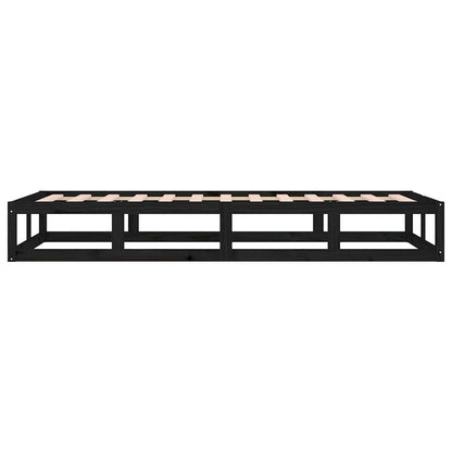 vidaXL Bed Frame without Mattress Black 75x190 cm Small Single  Solid Wood 6