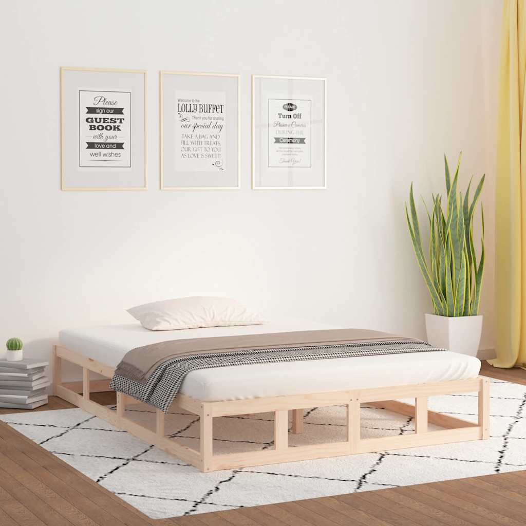 vidaXL Bed Frame without Mattress Solid Wood Length 190 cm