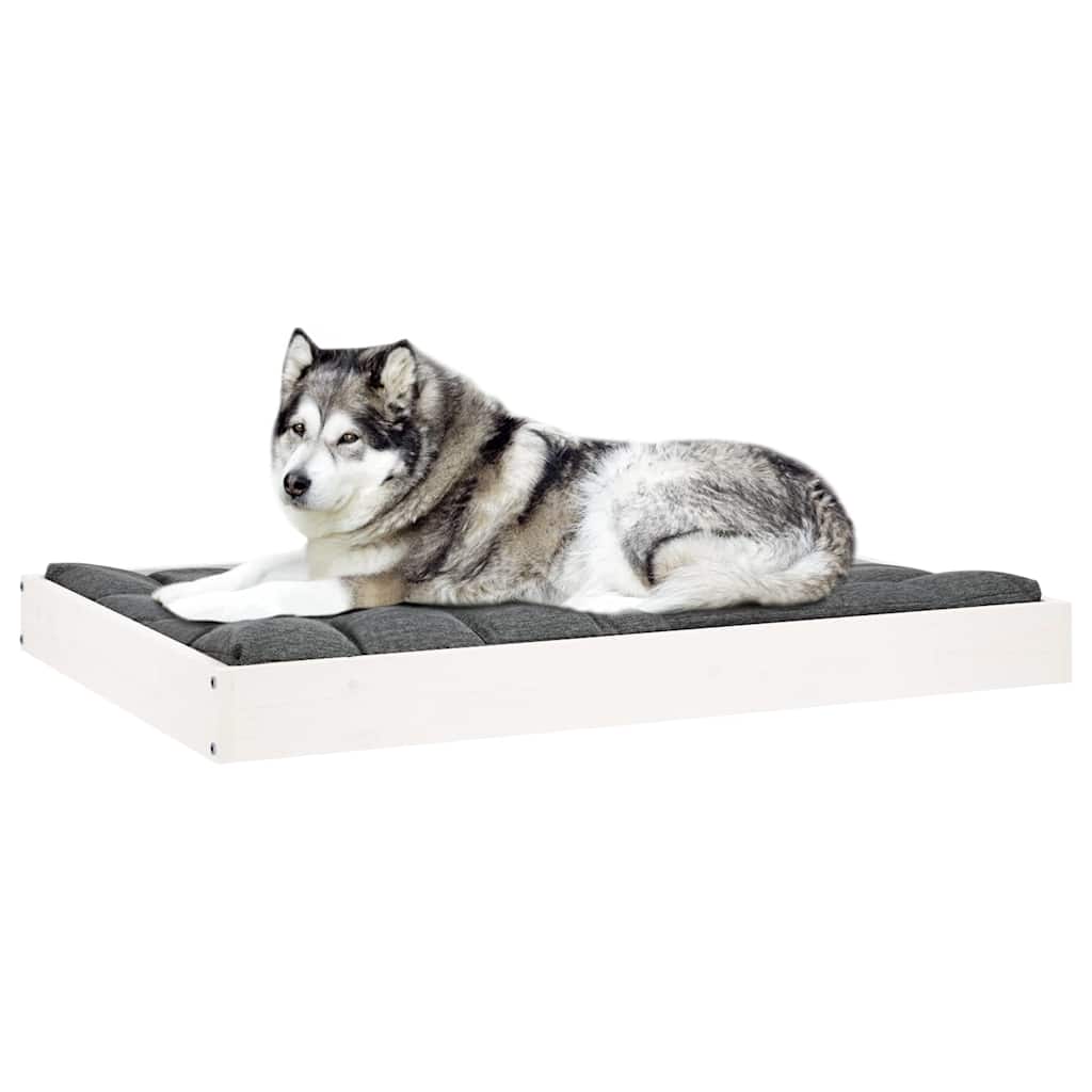 vidaXL Dog Bed White 101.5x74x9 cm Solid Wood Pine 6