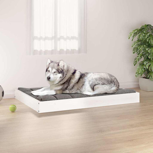 vidaXL Dog Bed White 101.5x74x9 cm Solid Wood Pine 1
