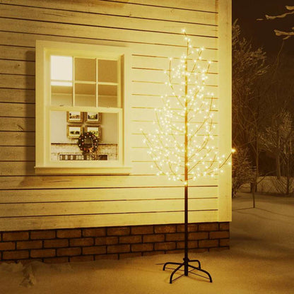 345133 vidaXL Cherry Blossom LED Tree Warm White 220 LEDs 220 cm 1