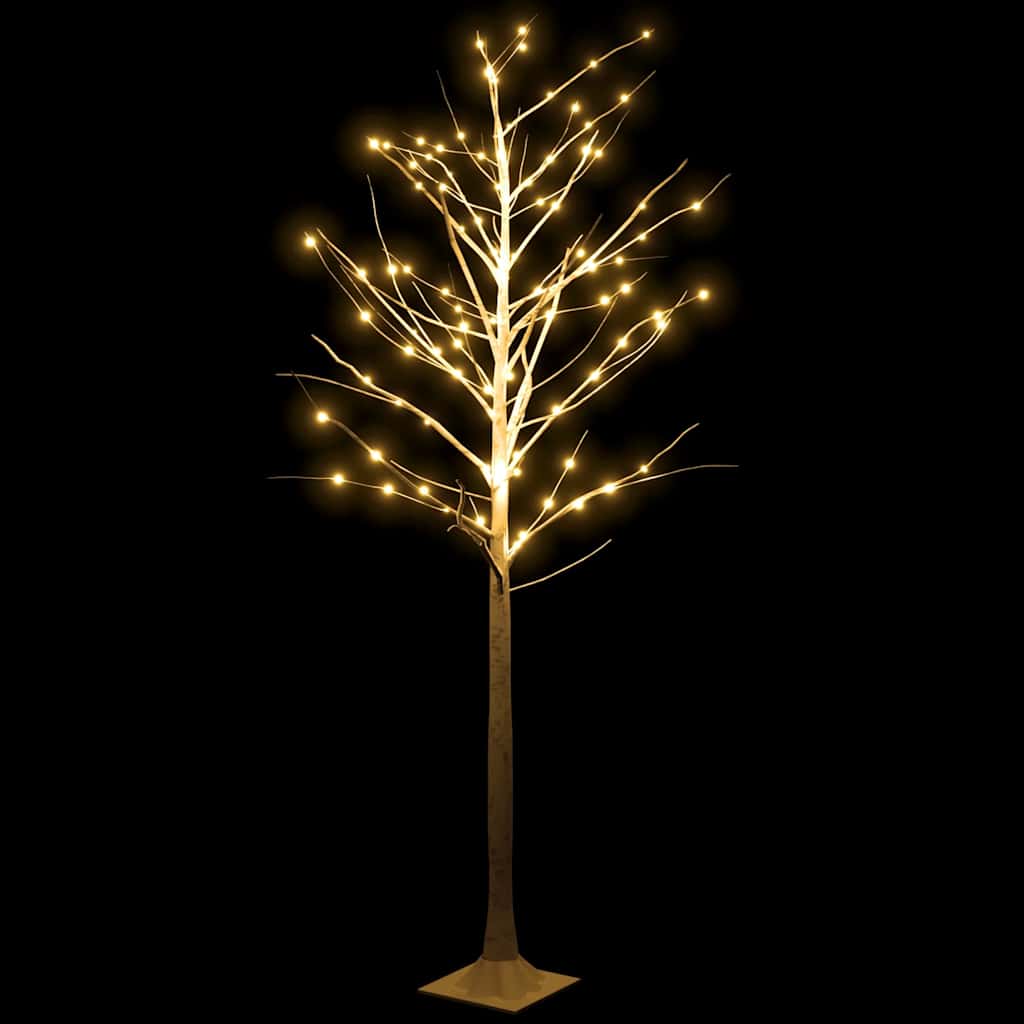 345145 vidaXL LED White Birch Tree Warm White 128 LEDs 220 cm 3