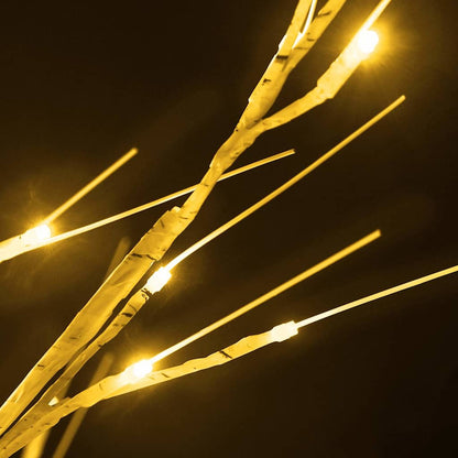 345145 vidaXL LED White Birch Tree Warm White 128 LEDs 220 cm 4
