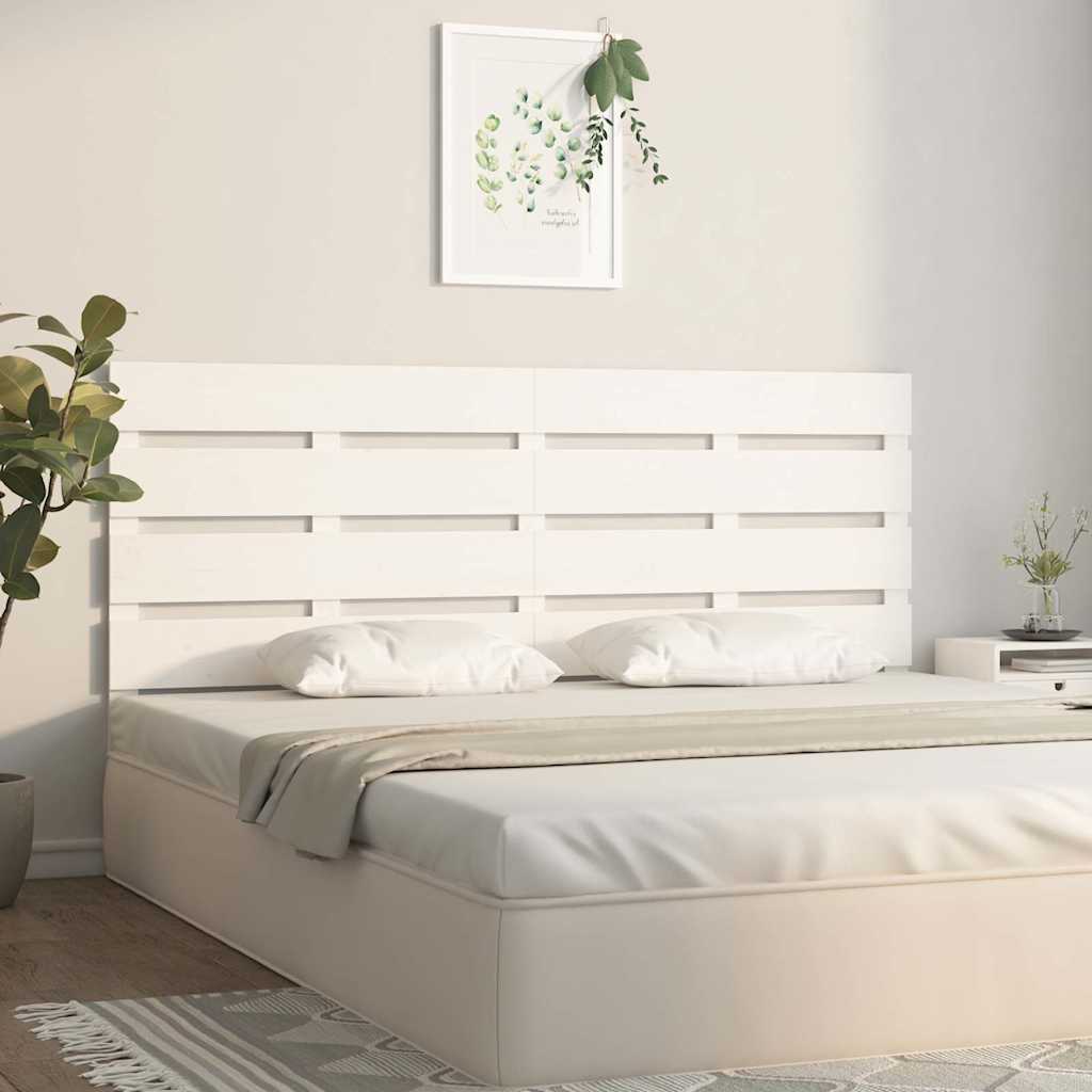 vidaXL Headboard White 200x3x80 cm Solid Wood Pine 3