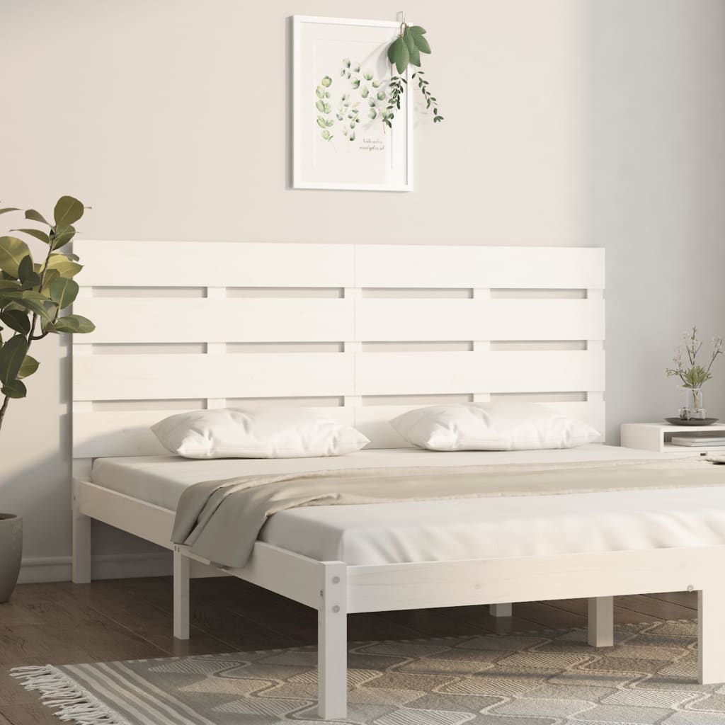 vidaXL Headboard White 200x3x80 cm Solid Wood Pine 1