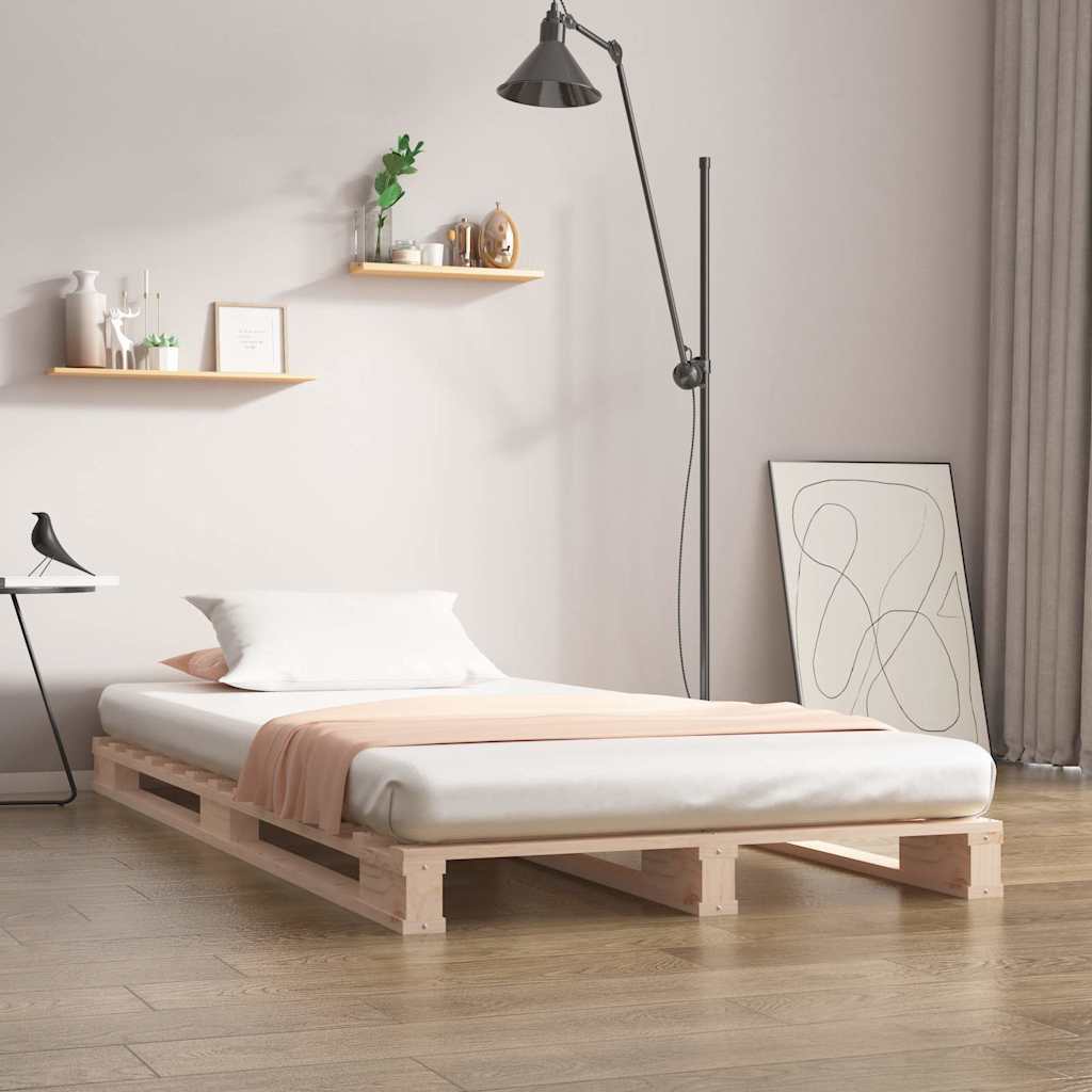 Pallet Bed without Mattress Solid Wood Length Natural