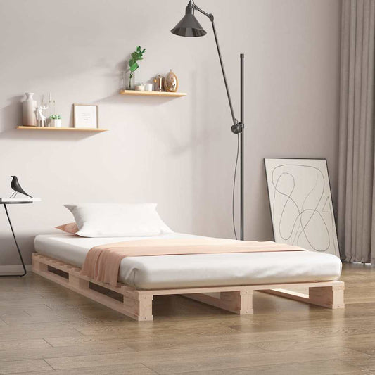 Pallet Bed without Mattress Solid Wood Length Natural